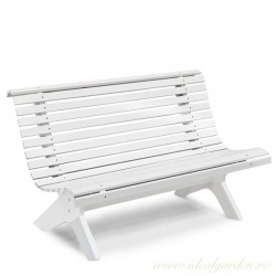 Bancă din lemn de pin nordic - Lund - culoarea albă - 214077