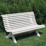 Bancă din lemn de pin nordic - Lund - culoarea albă - 214077 Bancă din lemn de pin nordic - Lund - culoarea albă - 214077